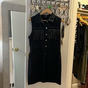 Black Denim Western Dress